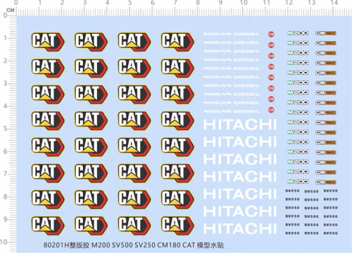 CAT Caterpillar M200 SV500 SV250 CM180 Water Slide Decal for Model Kit 80201H