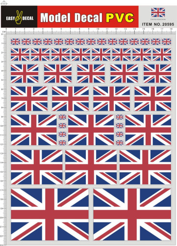 UK Flag Water Slide Decal for Model Car Kit 20595