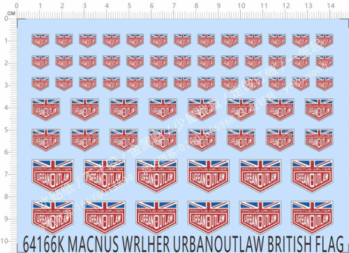 Magnus Walker Urban Outlaw British Flag Water Slide Decal for Model Car Kit 64166K