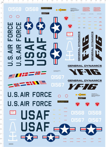 1/32 Scale Decals for yf-16 F-16 Prototype Aircraft Model Kits 64701