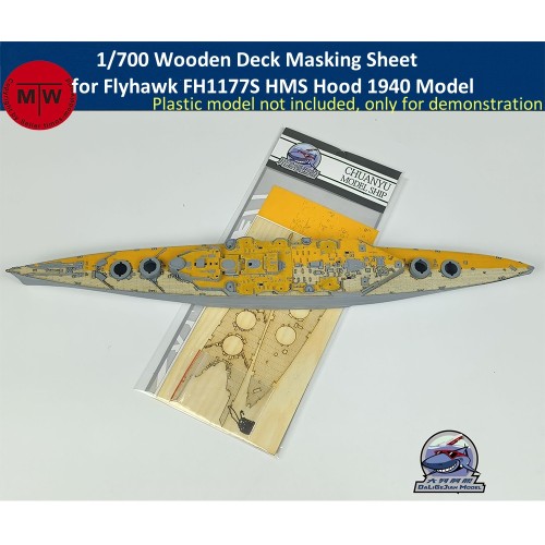 1/700 Scale Wooden Deck Masking Sheet for Flyhawk FH1177S HMS Hood 1940 Model CY700130