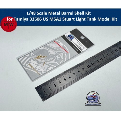1/48 Scale Metal Barrel Shell Kit for Tamiya 32606 US M5A1 Stuart Light Tank Model Kit CYT350