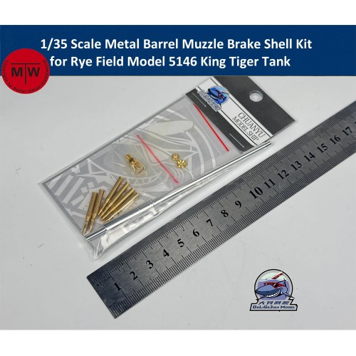 1/35 Scale Metal Barrel Muzzle Brake Shell Kit for Rye Field Model 5146 King Tiger Tank Kit CYT348