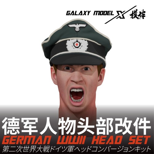 Galaxy 1/35 Scale WWII German Wehrmacht Shouting Heads Model Upgrade Kits