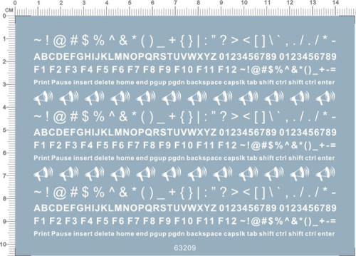 Keyboard Letters Numbers Marking Water Slide Decal for Model Kit 63209