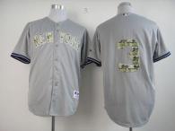 New York Yankees -3 Babe Ruth Grey USMC Cool Base Stitched MLB Jersey