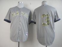 New York Yankees -3 Babe Ruth Grey USMC Cool Base Stitched MLB Jersey
