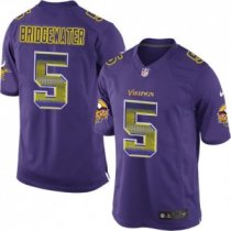 Nike Vikings -5 Teddy Bridgewater Purple Team Color Stitched NFL Limited Strobe Jersey