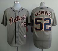 Detroit Tigers #52 Yoenis Cespedes Grey Cool Base Stitched MLB Jersey