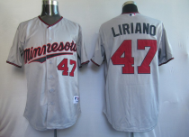 Minnesota Twins -47 Francisco Liriano Grey Stitched MLB Jersey