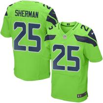 Nike Seahawks -25 Richard Sherman Green Stitched NFL Elite Rush Jersey