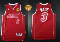 Miami Heat -3 Dwyane Wade Red Pride Swingman Finals Patch Stitched NBA Jersey