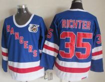 New York Rangers -35 Mike Richter Blue CCM 75TH Stitched NHL Jersey
