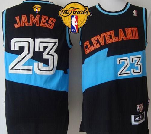 Cleveland Cavaliers -23 LeBron James Black ABA Hardwood Classic The Finals Patch Stitched NBA Jersey