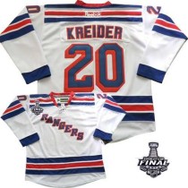 New York Rangers -20 Chris Kreider White Road With 2014 Stanley Cup Finals Stitched NHL Jersey