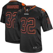 Nike Cleveland Browns -32 Jim Brown Lights Out Black Men's Stitched NFL Elite Jersey