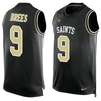 Nike Saints -9 Drew Brees Black Team Color Stitched NFL Limited Tank Top Jersey
