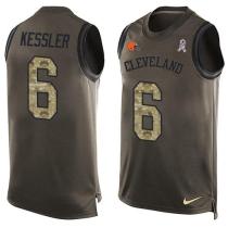 Nike Browns -6 Cody Kessler Green Stitched NFL Limited Salute To Service Tank Top Jersey