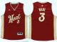 Miami Heat -3 Dwyane Wade Red 2015-2016 Christmas Day Stitched NBA Jersey