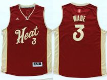 Miami Heat -3 Dwyane Wade Red 2015-2016 Christmas Day Stitched NBA Jersey