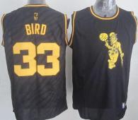 Boston Celtics -33 Larry Bird Black Precious Metals Fashion Stitched NBA Jersey