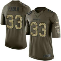 Nike Patriots -33 Kevin Faulk Green Stitched NFL Limited Salute to Service Jersey
