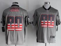 Nike New York Giants #80 Victor Cruz Grey Men's Stitched NFL Elite USA Flag Fashion Jersey