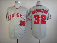 Los Angeles Angels of Anaheim -32 Josh Hamilton Grey Cool Base Stitched MLB Jersey