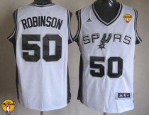 Revolution 30 San Antonio Spurs -50 David Robinson White Finals Patch Stitched NBA Jersey