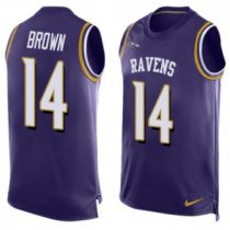 Nike Ravens -14 Marlon Brown Purple Team Color Stitched NFL Limited Tank Top Jersey
