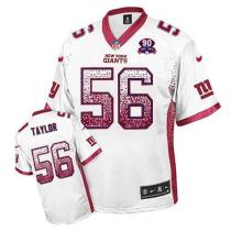 Nike New York Giants #56 Lawrence Taylor White With 1925-2014 Season Patch Men's Stitched NFL Elite