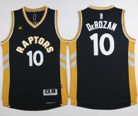 Toronto Raptors -10 DeMar DeRozan Black Gold Stitched NBA Jersey