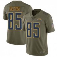 Nike Chargers -85 Antonio Gates Olive Stitched NFL Limited 2017 Salute to Service Jersey