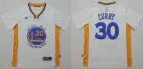 Golden State Warriors -30 Stephen Curry White Short Sleeve Stitched NBA Jersey