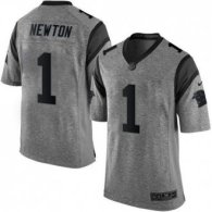Nike Carolina Panthers -1 Cam Newton Gray Stitched NFL Limited Gridiron Gray Jersey
