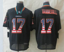 New Nike Miami Dolphins -17 Ryan Tannehill USA Flag Fashion Black Elite Jerseys