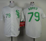 Chicago White Sox -79 Jose Abreu White Green Strip St Patrick's Day Stitched MLB Jersey
