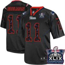 Nike New England Patriots -11 Julian Edelman New Lights Out Black Super Bowl XLIX Champions Patch Me