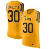 Nike Rams -30 Todd Gurley II Gold Stitched NFL Limited Rush Tank Top Jersey