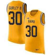 Nike Rams -30 Todd Gurley II Gold Stitched NFL Limited Rush Tank Top Jersey