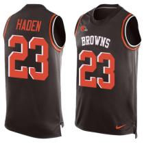 Nike Browns -23 Joe Haden Brown Team Color Stitched NFL Limited Tank Top Jersey