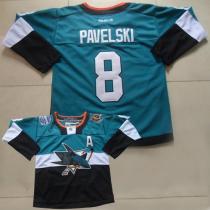 San Jose Sharks -8 Joe Pavelski Teal Black 2015 Stadium Series Stitched NHL Jersey