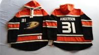 Anaheim Ducks -31 Frederik Andersen Black Sawyer Hooded Sweatshirt Stitched NHL Jersey