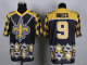 Nike New Orleans Saints -9 Drew Brees Black NFL Elite Noble Fashion Jersey