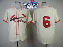 Mitchell And Ness St Louis Cardinals #6 Stan Musial Cream 2013 World Series Patch Stitched MLB Throw