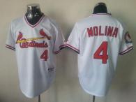 St Louis Cardinals #4 Yadier Molina White 1982 Turn Back The Clock Stitched MLB Jersey