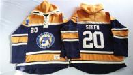 St Louis Blues -20 Alexander Steen Navy Blue Gold Sawyer Hooded Sweatshirt Stitched NHL Jersey