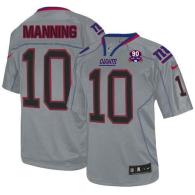 Nike New York Giants #10 Eli Manning Lights Out Grey With 1925-2014 Season Patch Men's Stitched NFL