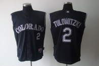 Colorado Rockies -2 Troy Tulowitzki Black Vest Style Stitched MLB Jersey