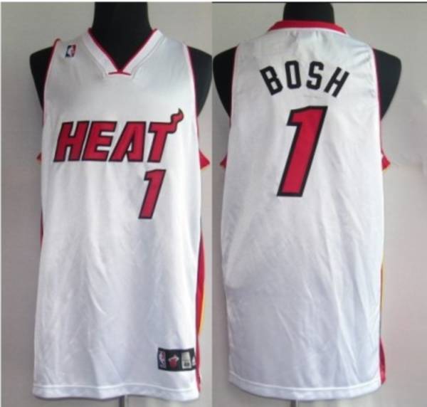 Miami Heat -1 Chris Bosh Stitched White NBA Jersey